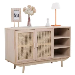 Clearance Wohnen 100x65x36 2-türige Kommode mit drei offenen Fächern - Oncinasa