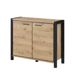 Best Wohnen 112x91x41 2-türige Kommode mit Metallgriffen - Zavorra