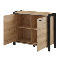 Best Wohnen 112x91x41 2-türige Kommode mit Metallgriffen - Zavorra