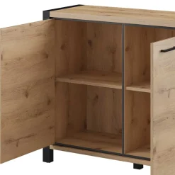 Best Wohnen 112x91x41 2-türige Kommode mit Metallgriffen - Zavorra