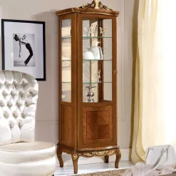 Hot Wohnen 64x199x40 1-türige Vitrine im Italienischen Stil - Aciara