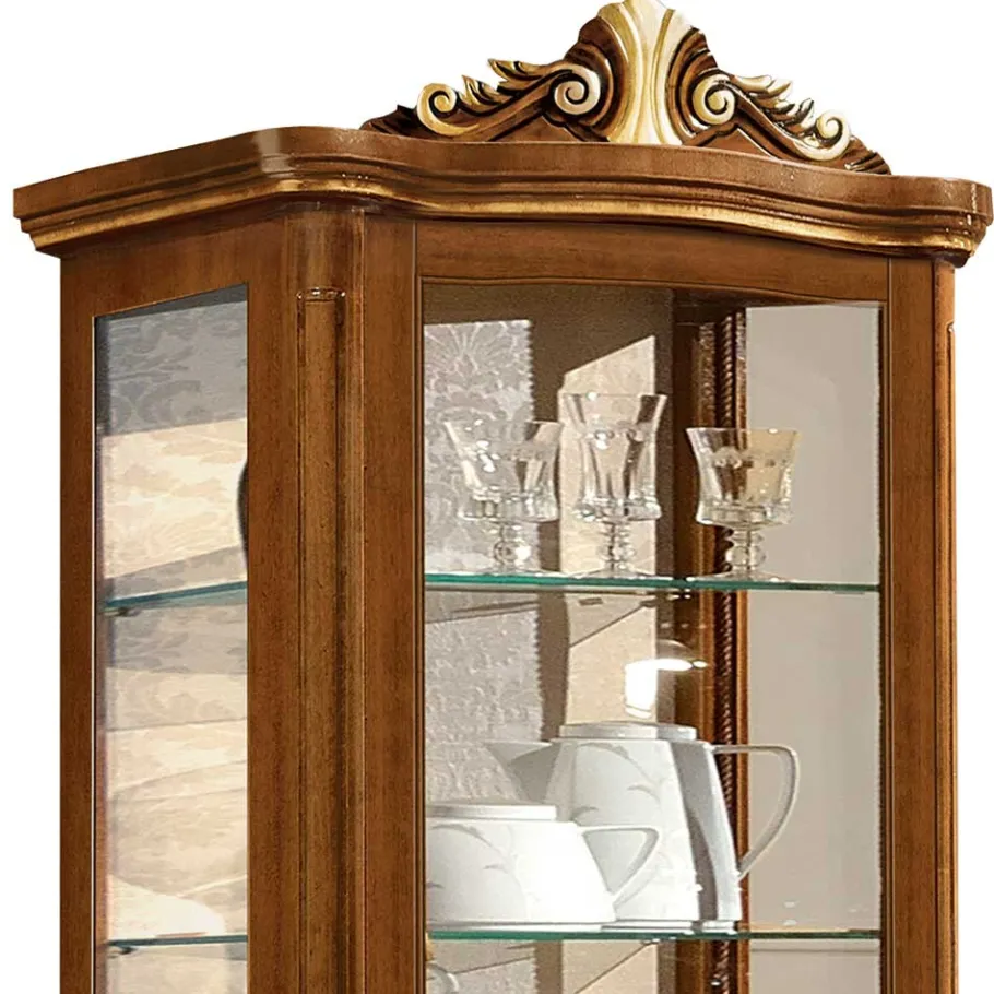 Hot Wohnen 64x199x40 1-türige Vitrine im Italienischen Stil - Aciara