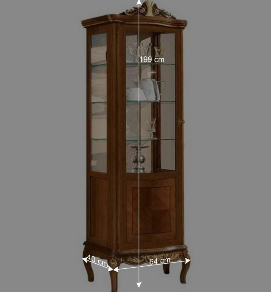Hot Wohnen 64x199x40 1-türige Vitrine im Italienischen Stil - Aciara