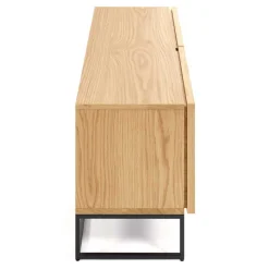 Outlet Wohnen 112x51x42 2-türiges TV Lowboard in Eiche - Ravilon