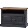 Wohnen 100x70x40 TV Kommode in Schwarz & Teak - Niovan