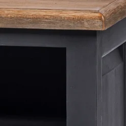 Wohnen 100x70x40 TV Kommode in Schwarz & Teak - Niovan
