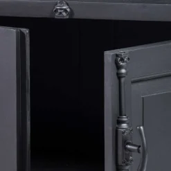 Wohnen 100x70x40 TV Kommode in Schwarz & Teak - Niovan