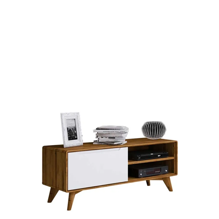 Hot Wohnen 120x48x40 TV Kommode in Wildeiche mit Weiß - Diesta I