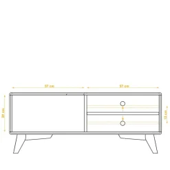 Hot Wohnen 120x48x40 TV Kommode in Wildeiche mit Weiß - Diesta I