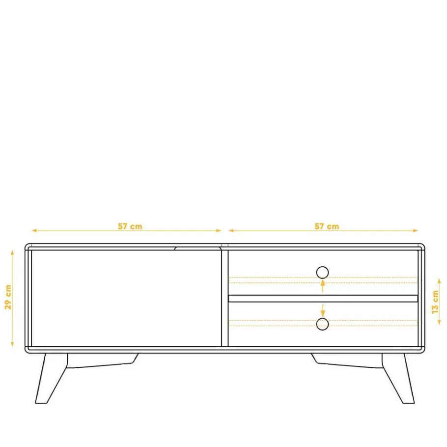 Hot Wohnen 120x48x40 TV Kommode in Wildeiche mit Weiß - Diesta I