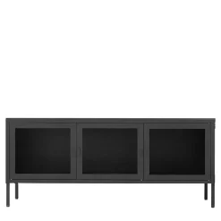 New Wohnen 130x55x40 TV Lowboard mit drei Glastüren - Estang