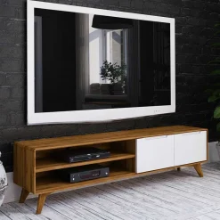 New Wohnen 180x48x40 TV Möbel in Wildeiche & Weiß - Diesta