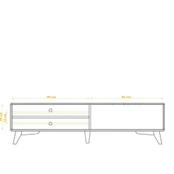 New Wohnen 180x48x40 TV Möbel in Wildeiche & Weiß - Diesta