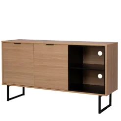 Sale Wohnen 140x76x40 TV Phonoschrank in Eiche & Schwarz - Brausca