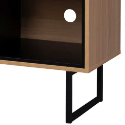 Sale Wohnen 140x76x40 TV Phonoschrank in Eiche & Schwarz - Brausca