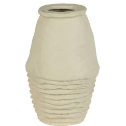 New Wohnen 30x45x30 Vase in Cremeweiß aus Pappmasche - Valamengo