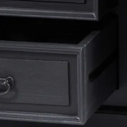 Hot Wohnen 220x96x53 Vintage Design Anrichte in Schwarz - Niovan