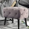 Best Wohnen 60x48x40 Vintage Design Hocker aus Samt Grau - Rino