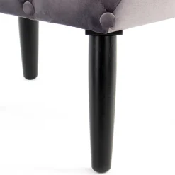 Best Wohnen 60x48x40 Vintage Design Hocker aus Samt Grau - Rino