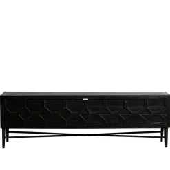 Outlet Wohnen 160x50x45 Vintage Design Lowboard in Schwarz - Illestra