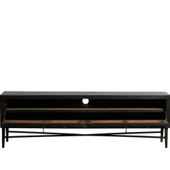 Outlet Wohnen 160x50x45 Vintage Design Lowboard in Schwarz - Illestra