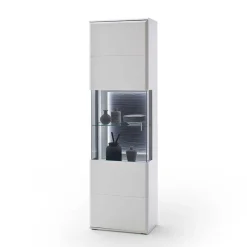 Hot Wohnen 60x208x38 Vitrine in Weiß & Anthrazit - Hazime