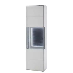 Hot Wohnen 60x208x38 Vitrine in Weiß & Anthrazit - Hazime