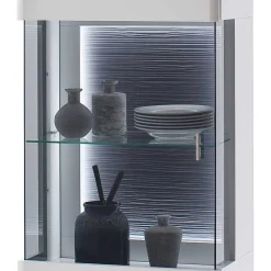 Hot Wohnen 60x208x38 Vitrine in Weiß & Anthrazit - Hazime