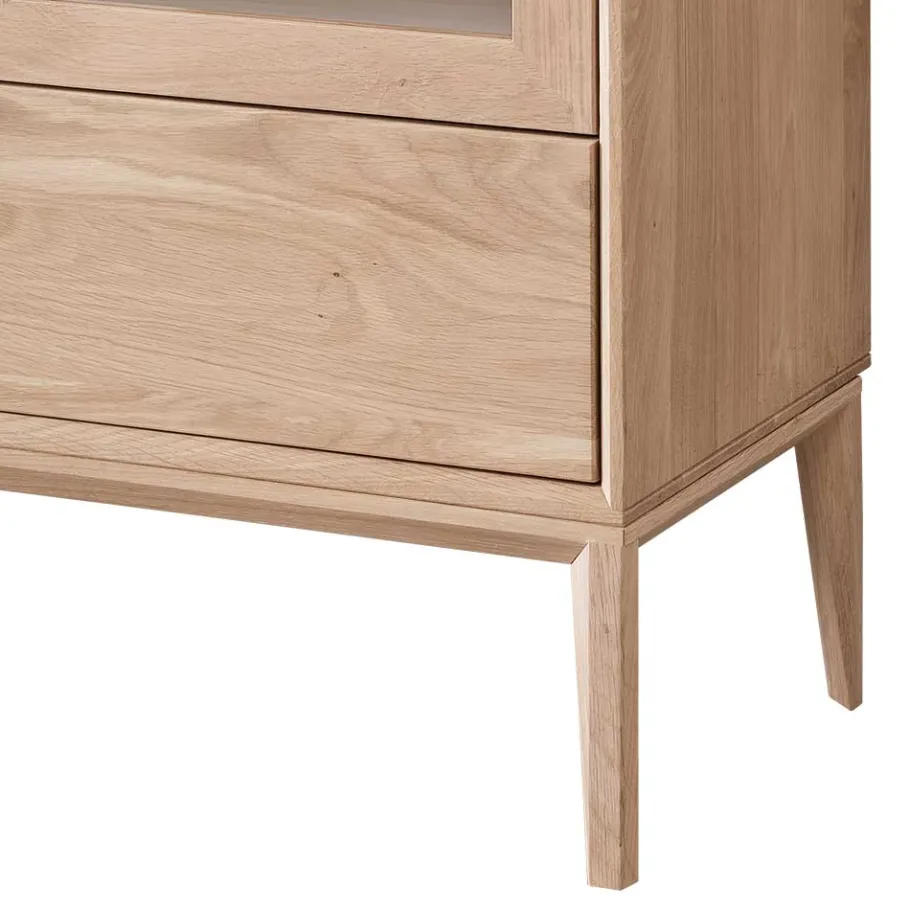 Best Wohnen 90x140x42 Vitrine mit Doppeltür und Schublade - Lamia