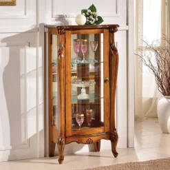 Clearance Wohnen 60x120x40 Vitrine mit Spiegel Rückwand - Carlenna II