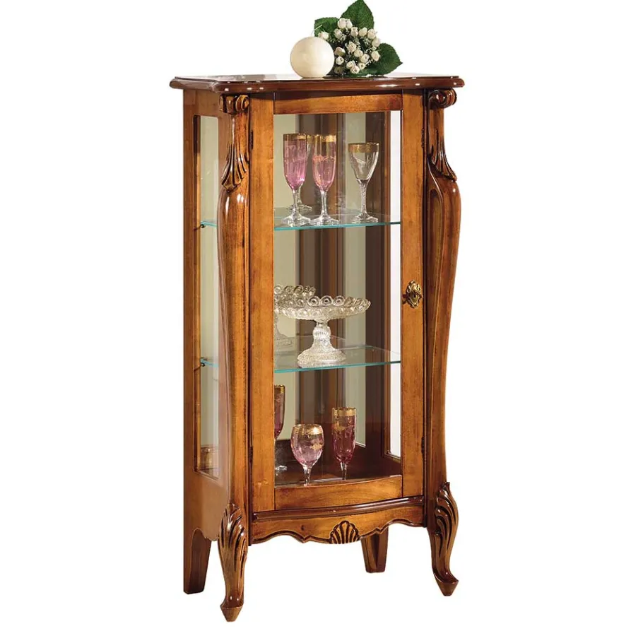 Clearance Wohnen 60x120x40 Vitrine mit Spiegel Rückwand - Carlenna II