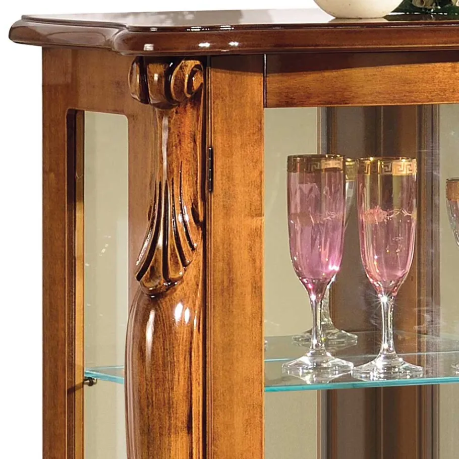 Clearance Wohnen 60x120x40 Vitrine mit Spiegel Rückwand - Carlenna II