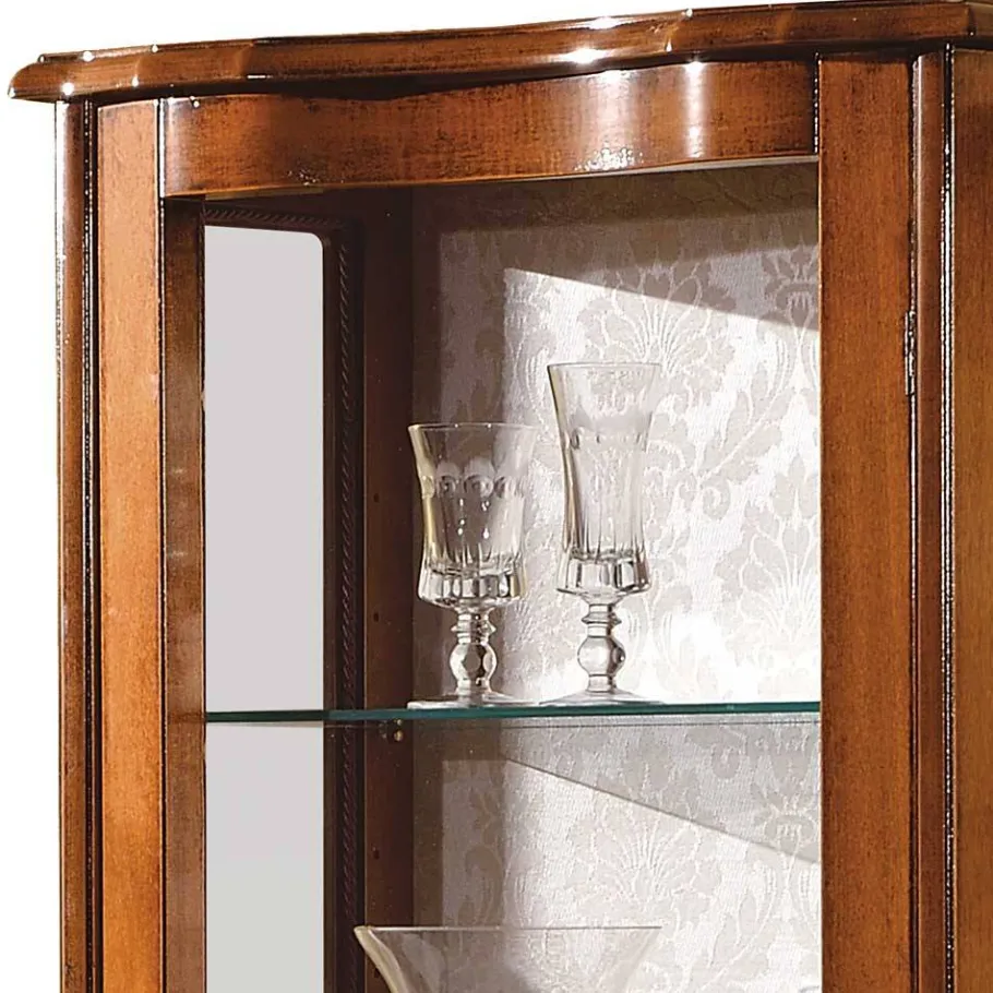 Discount Wohnen 31x175x60 Vitrinenschrank im Italienischem Stil - Venerdina