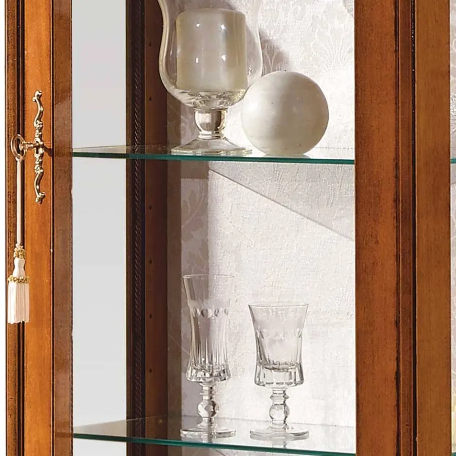 Discount Wohnen 31x175x60 Vitrinenschrank im Italienischem Stil - Venerdina