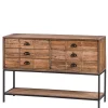 Hot Wohnen 135x90x40 Vontage Tischkonsole mit sechs Schubladen - Uvolph