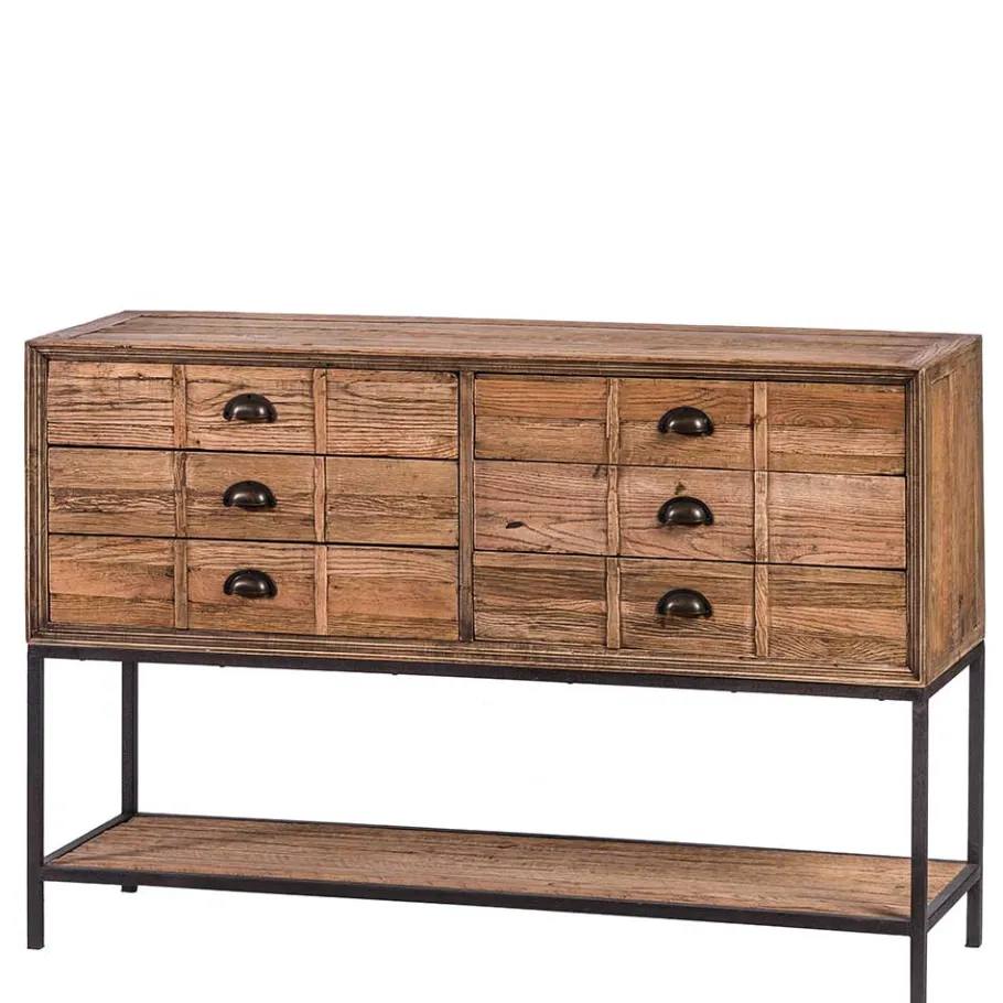 Hot Wohnen 135x90x40 Vontage Tischkonsole mit sechs Schubladen - Uvolph