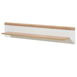 Best Wohnen 107x20x19 Wand Regal in Weiß & Eichefarben - Cablos