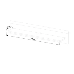 Best Wohnen 107x20x19 Wand Regal in Weiß & Eichefarben - Cablos