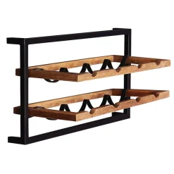 Outlet Wohnen 65x35x25 Wand Weinregal für acht Flaschen - Evradon