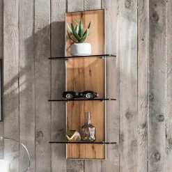 Sale Wohnen 35x90x17 Wandregal mit drei Glasböden - Krofun