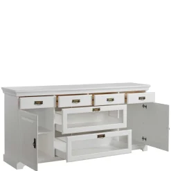 Discount Wohnen 180x84x40 Weißes Sideboard - Landhaus modern - Akbelev