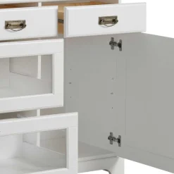 Discount Wohnen 180x84x40 Weißes Sideboard - Landhaus modern - Akbelev