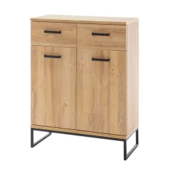 Clearance Wohnen 81x104x38 Wildeiche Dekor Kommode 2-türig - Truvisas