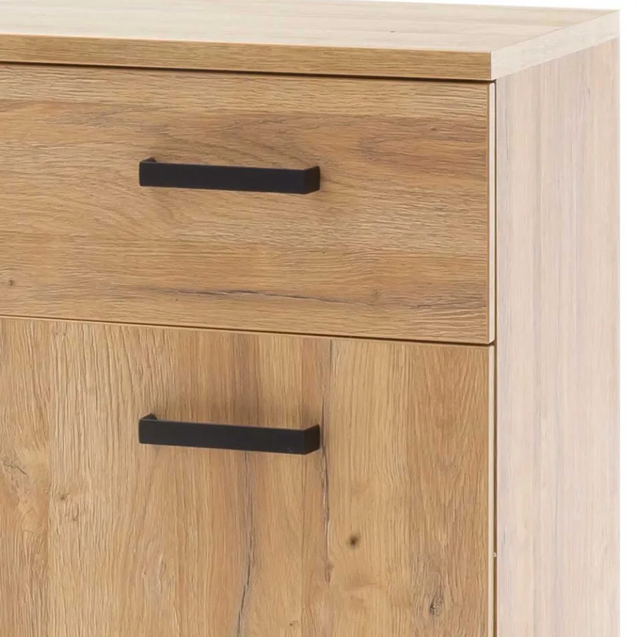 Clearance Wohnen 81x104x38 Wildeiche Dekor Kommode 2-türig - Truvisas