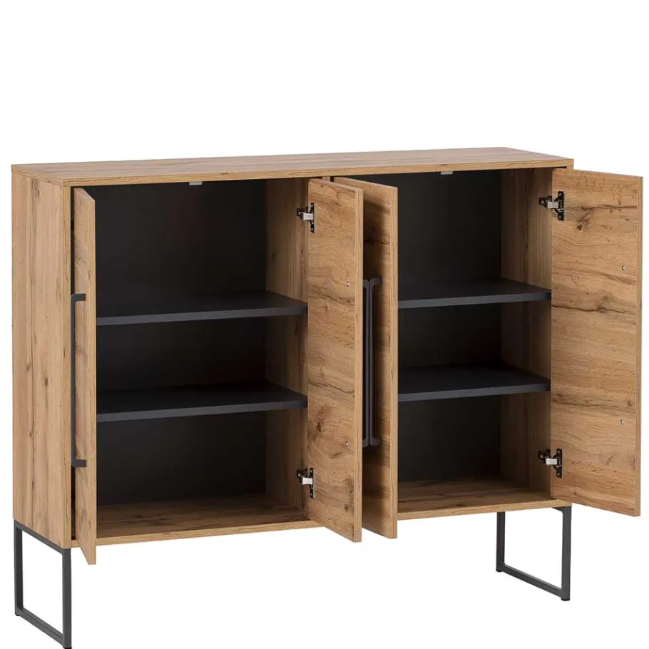 Online Wohnen 112x94x33 Wohnzimmer Kommode mit vier Türen - Swurta