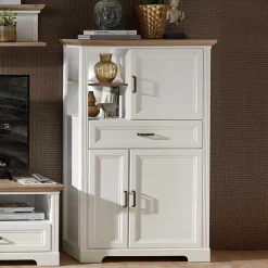 Clearance Wohnen 93x150x42 Wohnzimmer Schrank mit LED Licht - Sinolita
