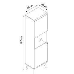 Best Wohnen 50x197x40 Wohnzimmer Schrank mit Glas - Cablos I