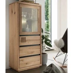 Online Wohnen 65x148x40 Wohnzimmerschrank mit Glastür - Embleys