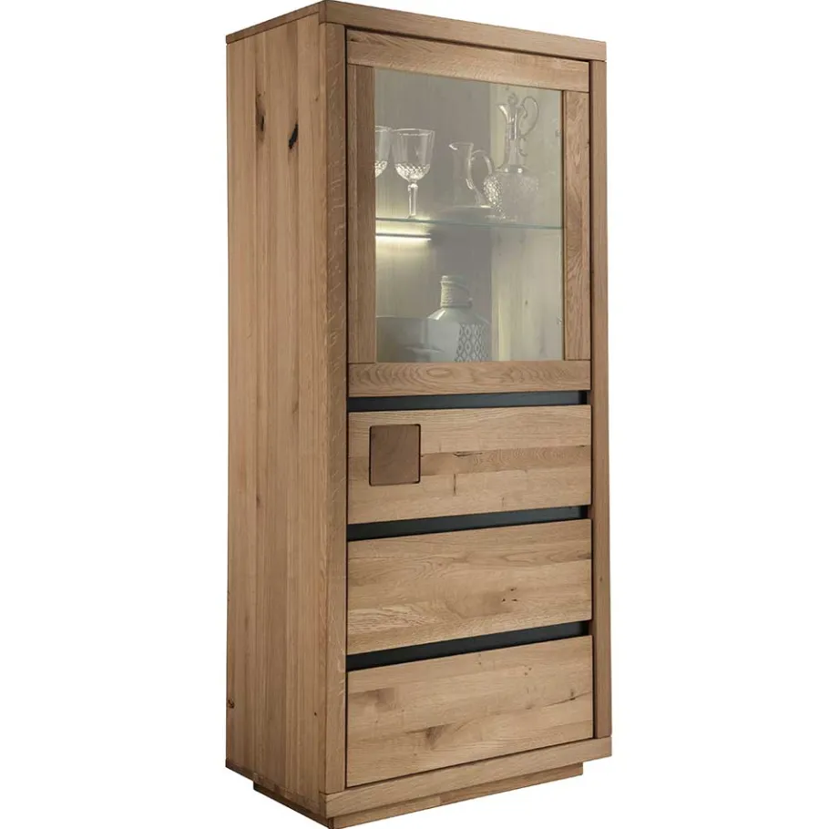 Online Wohnen 65x148x40 Wohnzimmerschrank mit Glastür - Embleys