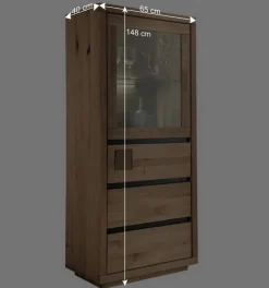 Online Wohnen 65x148x40 Wohnzimmerschrank mit Glastür - Embleys
